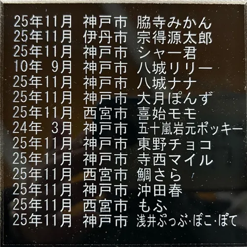 新しいメモリアルプレートが完成しました。