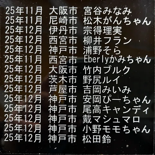 新しいメモリアルプレートが完成しました。