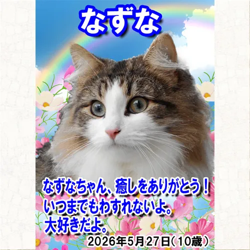 なずなちゃんの美しいメモリアルプレートが完成しました。